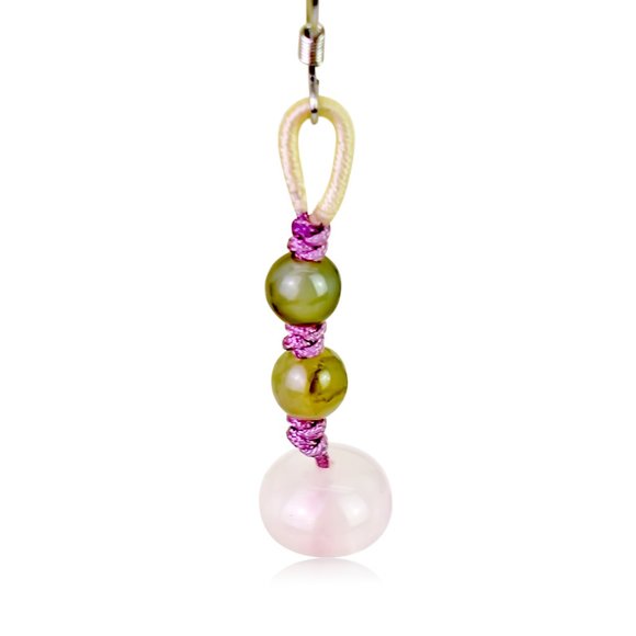 Glamorous Spherical Beads Rose Quartz Gemstone Earrings - Picture 2 of 2